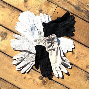 8 pairs of vintage wrist length gloves